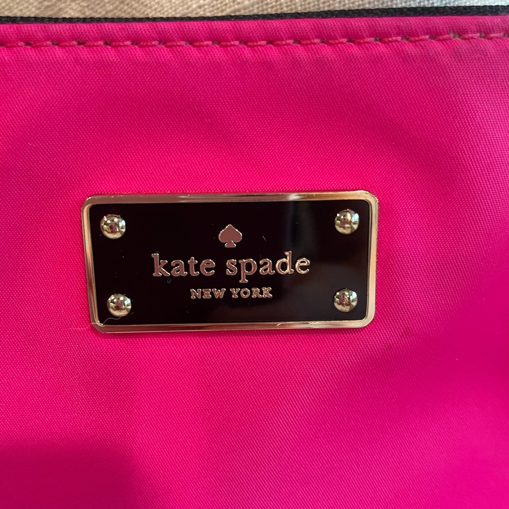 Kate Spade ♠️ Nylon Hot Pink 3 Cosmetic Pouch/Wallet